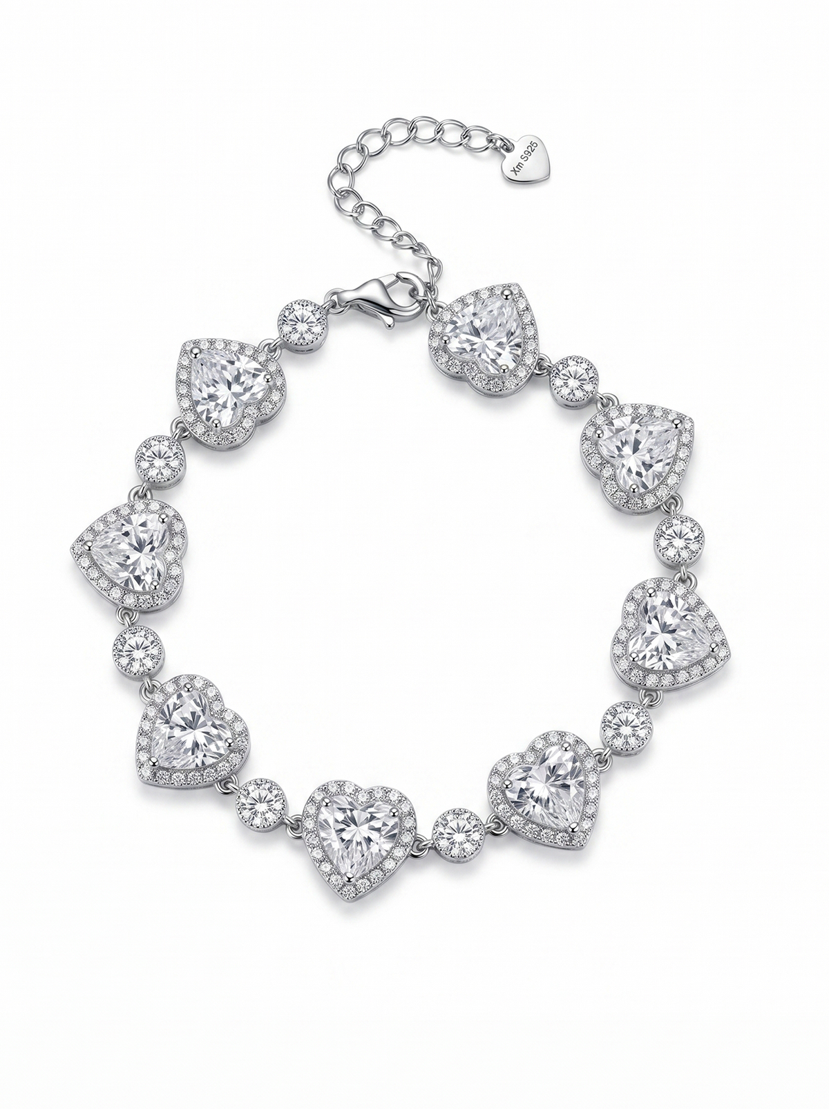 Pink Heart Tennis Bracelet