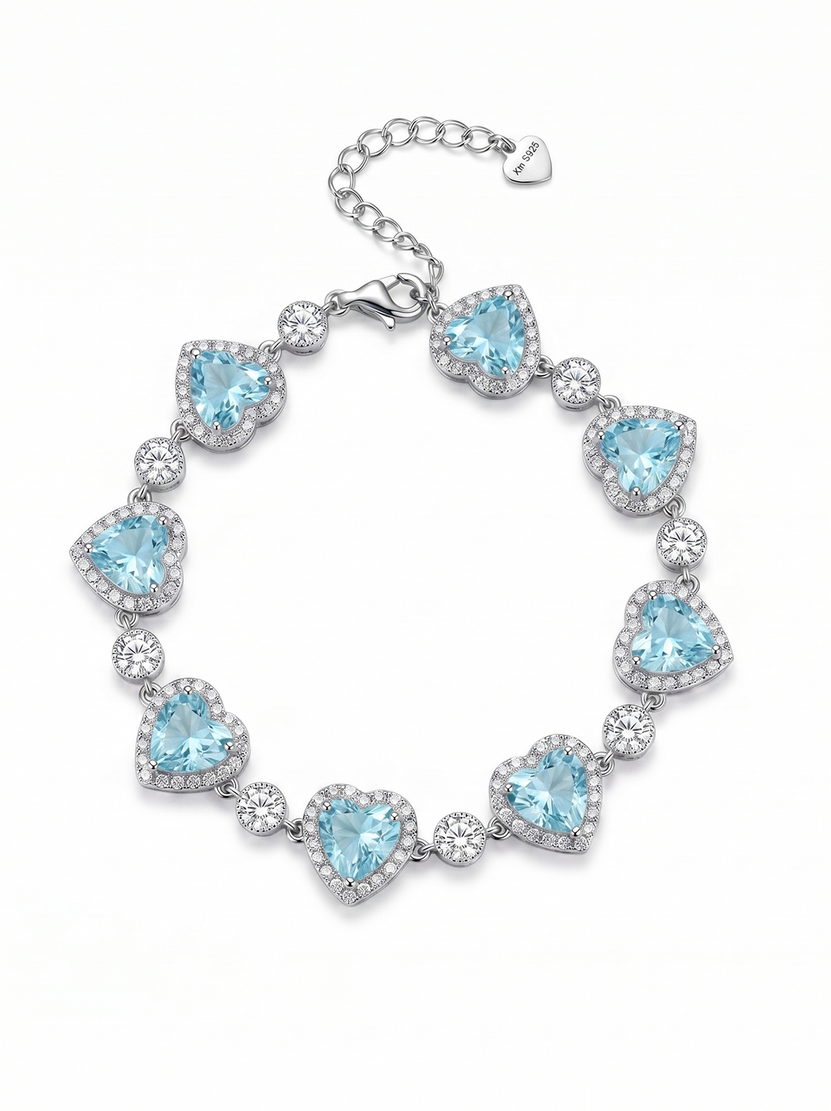 Pink Heart Tennis Bracelet