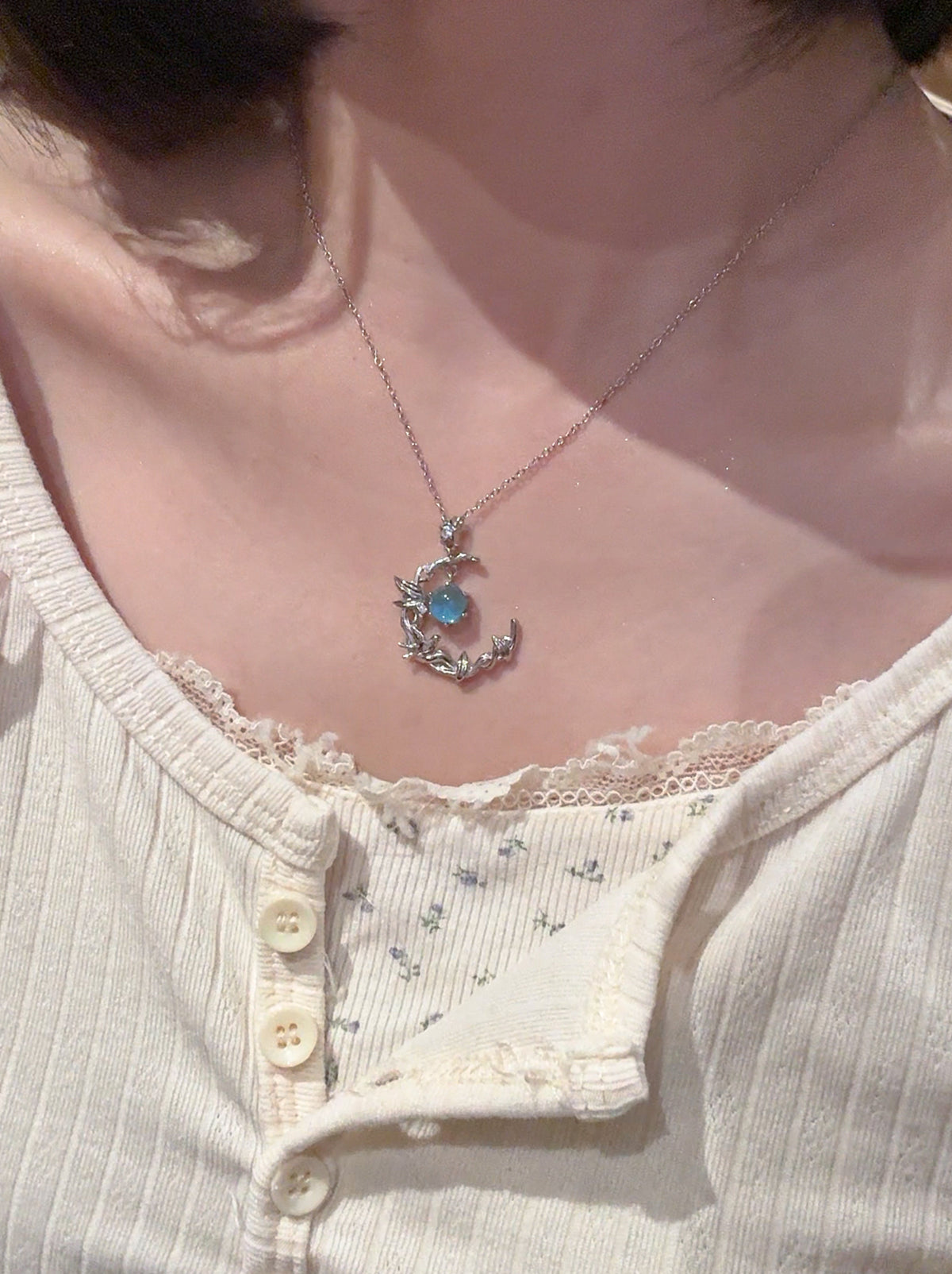 Moon and Star Necklace