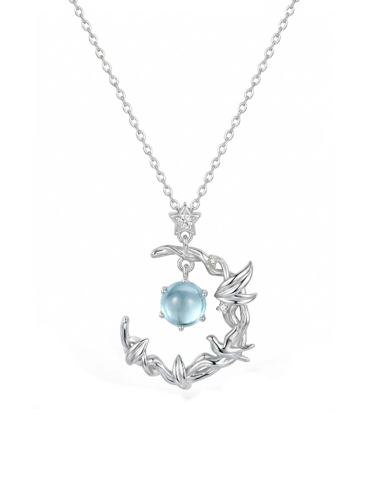 Moon and Star Necklace
